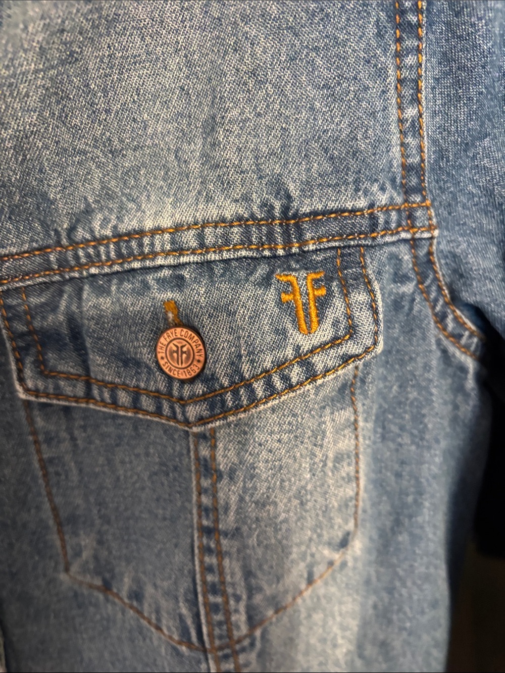 Frye Medium Blue Denim Long-Sleeve Shirt Dress - Picture 6 of 8